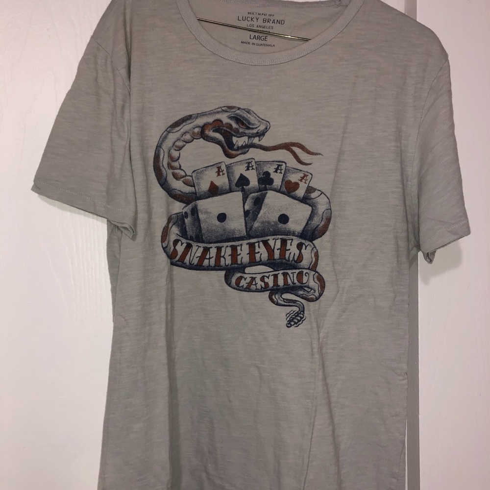 Lucky brand vintage snake eyes casino shirt  Large